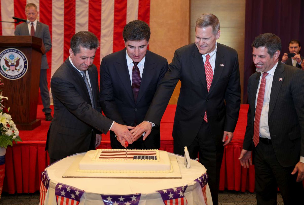Senior Kurdish officials and US diplomats celebrate the 4th of July - America’s Independence Day - in Erbil, July 3, 2019. (Photo: Nechirvan Barzani's press office)